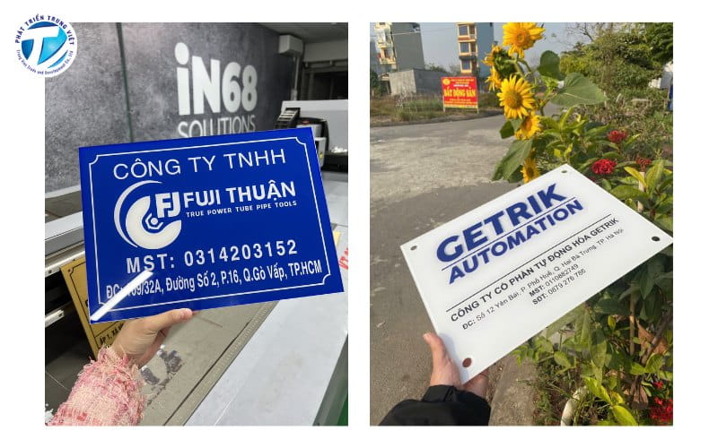 Biển mica dạng biển hiệu công ty